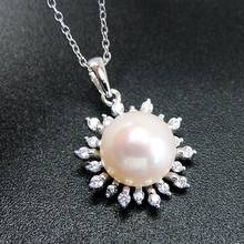 Charm Pendant Pearl Women Jewelry Real 925 Sterling Silver Freshwater Pearl Flower Pendant Necklace For Gift 2024 - buy cheap