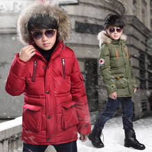 Winter Thicken Kids Jacket Coat Fashion Hooded Warm Children Clothing Outerwear Cotton Boys Jackets for 4-14 Years Old 2024 - buy cheap