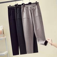 4XL New Female Woolen Pant High Waist Women's Pencil Pants Casual Solid Harem Pants Female Warm Female Long Trousers Hot Sale 2024 - buy cheap