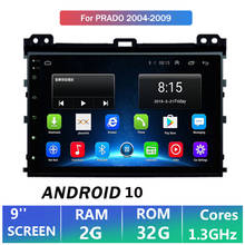 Radio con GPS para coche, reproductor Multimedia con Android 10, 2Din, DVD, MP5, para Toyota Land Cruiser Prado 120, 2004-2007, 2009 2024 - compra barato