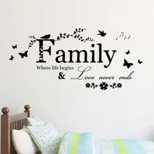 Wall Stickers Home Decor Family Letter Quote Removable Vinyl Decal  Mural Wallstickers For Kids Room Bedroom Wallpaper 20#30 2024 - buy cheap