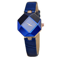 Женские часы огранка камня геометрические кристаллы кожа кварцевые наручные часы Мода платье часы Дамы подарки часы 5 цветов 2024 - купить недорого