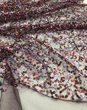 L-566832 de tela de encajes africanos de alta calidad con lentejuelas en venta tela de encajes nigerianos franceses 2024 - compra barato