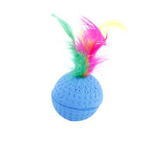 1 Pcs Colorful Sponge Balls Cats Toys with Feathers Kitten Interactive Toys AUG889 2024 - buy cheap