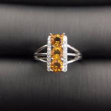 Natural Citrine Birthstone Solitaire Ring Genuine 925 Sterling Silver New Fine Jewelry For Women 2024 - buy cheap
