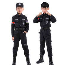 Disfraz de oficial de policía de la fuerza especial para bebé, niño y niña, juego de rol para fiesta de carnaval, conjunto de uniforme de policía del ejército elegante 2024 - compra barato