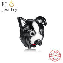 FC Jewelry Fit Original Pan Charms Bracelet 925 Silver Black White Border Collie Dog Beads For Making Women Berloque 2022 New 2024 - buy cheap