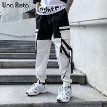 Una Reta-Pantalones informales para hombre, ropa de calle para correr, estilo Hip Hop, con diseño de hebilla, color blanco, novedad de 2021 2024 - compra barato