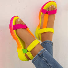 DORATASIA Fashion Women Open Toe Platform Sandals Brand  Casual Rainbow Color Summer Sandals Women 2020 Hook Loop Shoes Woman 2024 - buy cheap