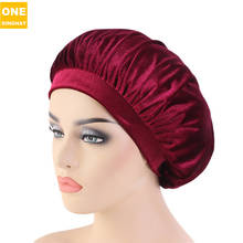Muslim New Women Wide Velvet Bonnet Sleep Turban Hat Cancer Chemo Beanies Cap with Premium Elastic Band Head Wraps Hair Loss cap 2024 - buy cheap