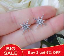 Delicate Cubic Zirconia Micro Inlay Star Stud Earrings Fashion Women Fashion Crystal Jewelry Wholesale 2024 - buy cheap