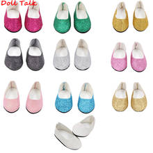 Zapatos de muñeca esponjosa de 9 colores, accesorios de juguete, zapatos de muñeca de 7cm puntiagudos de 18 pulgadas para muñeca americana y nueva, aptos para muñecas Diy 2024 - compra barato