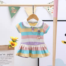 Minuens vestido de princesa de verão para crianças, vestido infantil fofo para meninas e bebês, roupas infantis de manga curta e manga curta para 0-2 anos 2024 - compre barato