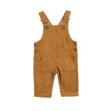 Baby Boys Girls Suspender Pants Autumn Spring Infants Solid Color Sleeveless Corduroy Rompers with Pockets Toddler Baby Jumpsuit 2024 - buy cheap