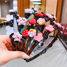 Girls Flower Hairband Bezel With Hair Clips Cute Cartoon Fruit  Hair Hoops Ornament Kids Gift Hair Accessories повязка на голову 2024 - купить недорого