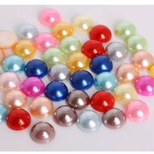 Cuentas de perlas redondas de colores ABS, decoración de cabujones planos para decoración de uñas, abalorios para ropa, bricolaje, 2-12mm, novedad 2024 - compra barato