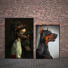 Wall art Canvas painting black poster and Prints sleuth hound hunter dog painting  wall decor Art Wall pictures for living room 2024 - buy cheap