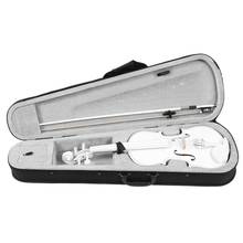 Conjunto de violino tamanho integral para iniciantes, violino branco 4/4 2024 - compre barato
