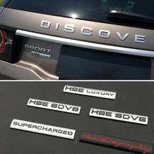 Pegatinas para lateral de coche, calcomanía con logotipo de Metal para Land Rover Range Rover Defender Discovery Evoque Freelander 1 2 3 4, HSE SD V8 2024 - compra barato