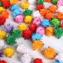 50PCS 2.5cm Glitter pompom Tinsel Chenile pom-poms Kids DIY craft material Christmas ornament Activity  Kindergarten accessories 2024 - buy cheap