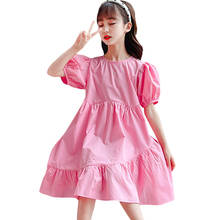 Dresses For Girls Solid Color Party Girl Dress Summer Dress Kids Casual Style Costume For Girls 6 8 10 12 14 2024 - buy cheap