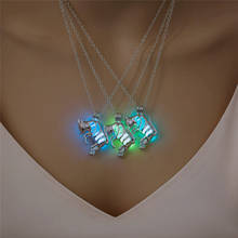 Pingente de pedra luminosa vazada de animais 3 cores, colar clássico com corrente que brilha no escuro, colares femininos, joias de delicadas 2024 - compre barato