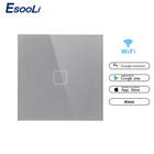 Esooli-interruptor de luz sensível ao toque, controle por voz alexa, amazon, tuya, padrão ue, wi-fi, controle por aplicativo, 1/2/3 gang 2026 - compre barato