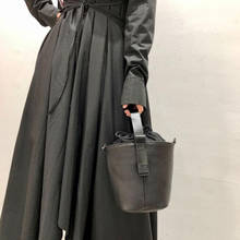 Female Fashion Shoulder Bag Genuine Leather Black Women Bags Ladies Designer Soft Sheepskin Bucket Shopping Tote Bag 2024 - buy cheap