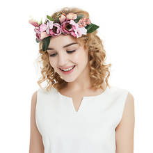 Romantic Velvet Flower Crown Hairband Daisy Bridal Head Wreath Floral Headbands Bride Bridesmaid Wedding Hair Accessories Hawaii 2024 - buy cheap