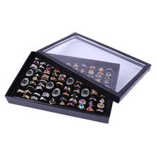 Velvet 100 Slots Ring Earrings Display Box Showcase Storage Case Holder Tray Jewelry Organizer Boxes with Lid d88 2024 - buy cheap