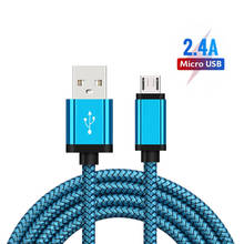 Cable Micro USB de nailon 2.4A, Cable de datos de carga rápida USB para Galaxy S2, S3, S4, S6, S7 Edge, Note 4, 5, J2, J3, J5, J7, 2016, Xiaomi, LG 2024 - compra barato