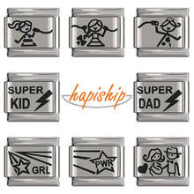 Hapiship-abalorio Original de Daisy Super Dad Kid Singing Girl, compatible con pulsera de 9mm de ancho, joyería de acero inoxidable, bricolaje, DJ267 2024 - compra barato