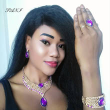 Fani 2019 Nigerian Wedding woman accessories jewelry set Wholesale statement jewelry set Dubai Gold Colorful Jewelry Set Brand 2024 - buy cheap