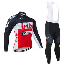 Equipe lotto soudal ciclismo jérsei 20d calças de bicicleta terno ropa ciclismo men inverno velo térmico bicicleta maillot roupas 2024 - compre barato