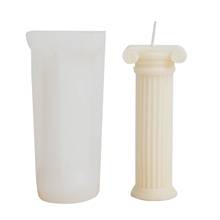 Moldes de velas de pilar romano, para fazer velas, 3d de silicone, aromaterapia, gesso, cera de soja, sabão, molde para decoração de casa 2024 - compre barato