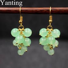 Yanting Cool Summer Earrings Light Green Chalcedony Grape Bohemain Dangle Earrings With Stones Beaded Earrings For Women 0196 2024 - buy cheap