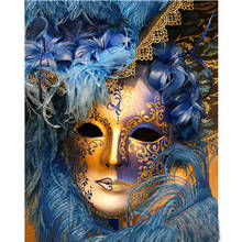 Golden Mask Female Figure DIY Painting By Numbers Hand Painted Oil Painting Adult Child Picture Colouring Home Decor Unique Gift 2024 - buy cheap