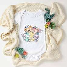 Новая Забавная детская одежда Disney Bear Duffy ShellieMay Gelatoni StellaLou с принтом, летний детский комбинезон, комбинезон для новорожденных 2024 - купить недорого