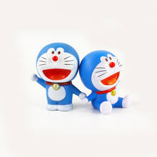 2 pçs kawaii doraemon pvc figura de ação modelo brinquedos coleção bonecas presentes de natal para crianças 10-11cm 2024 - compre barato