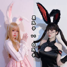 Diadema de Orejas de conejo para niña, diadema de felpa larga de Anime Kawaii, diadema de Orejas de conejo, accesorios de Lolita 2024 - compra barato