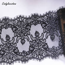 3 Meter/Lot 22.5cm Width Black Eyelashes Lace Fabric DIY Crafts Lace Trim Lingerie Clothing Bra lace materials Handicraft Sewing 2024 - buy cheap