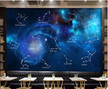 Beibehang papel de parede personalizado grande, estrela azul e doze constelações barra ktv tv tv decoração de parede 2024 - compre barato