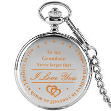 Fashion To My Grandson Quartz Pocket Watches Roman Numerals Clock Steampunk Fob Chain Pendant Watch Nice Gifts Reloj De Bolsillo 2024 - buy cheap