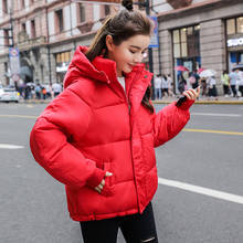 Chaqueta de estilo coreano para Mujer, Parka holgada y gruesa con capucha, prendas de vestir informales, abrigo de invierno, 2021 2024 - compra barato