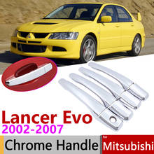 for Mitsubishi Lancer Evo VII VIII IX 7 8 9 2002~2007 Chrome Door Handle Cover Car Accessories Stickers Trim Set 2003 2004 2006 2024 - buy cheap
