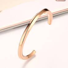 Vnox-brazalete abierto para mujer, acero inoxidable, Color oro rosa, joyería elegante 2024 - compra barato