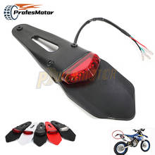 Universal Motorcycle Rear Fender With 12V LED Taillight Brake Lamp For HUSQVARNA SUZUKI TE250 DRZ40 TE300 RMZ250 RMZ450 2024 - buy cheap