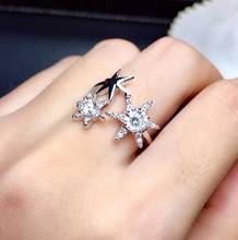 new style glitting moissanite gem ring silver jewelry VVS purity shinning better than diamond birthday gift not vulgar resizable 2024 - buy cheap