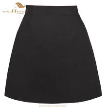 SISHION Cotton Sexy Black Skirt SS0008 High Waist Vintage Solid Color Mini Skirt jupe femme 2022 Women Summer Skirts 2024 - buy cheap
