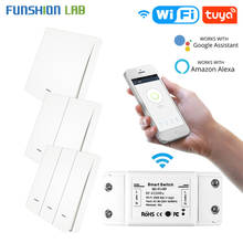 Funshion Kit RF433 WiFi Remote Control Smart Switch Wall Panel Transmitter Smart Lif e/Tuya APP Works with Alexa Google Home 2024 - buy cheap